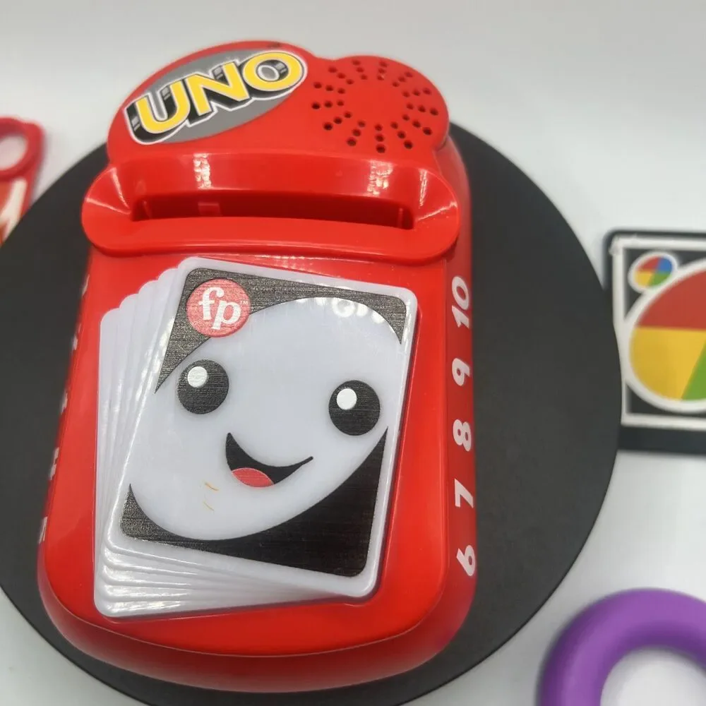 COMPLETE Fisher-Price Laugh & Learn Counting & Colors UNO WORKS 5 Cards & Ring